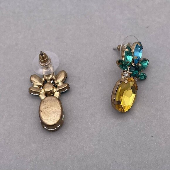 Faceted Crystal Rhinestone Pineapple Fashion Earrings - Picture 5 of 6